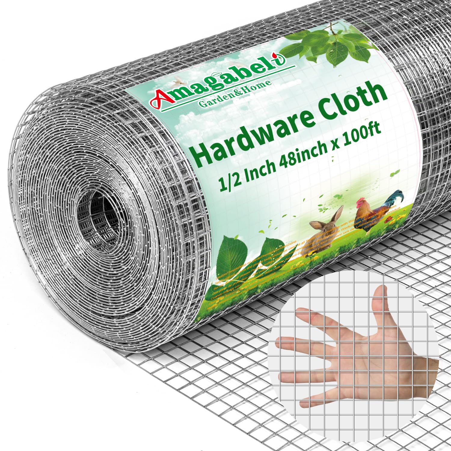 Photo 1 of ****FACTORY SEALED***AMAGABELI GARDEN & HOME Hardware Cloth 1/2 Inch 48inch x 100ft 19 Gauge Chicken Wire Fence Weld Wire Fence Mesh Roll Garden Fencing Border Plant Support Poultry Netting Snake Fence Gopher Wire
