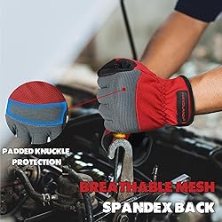 HANDLANDY Mens Work Gloves, Flexible Utility
