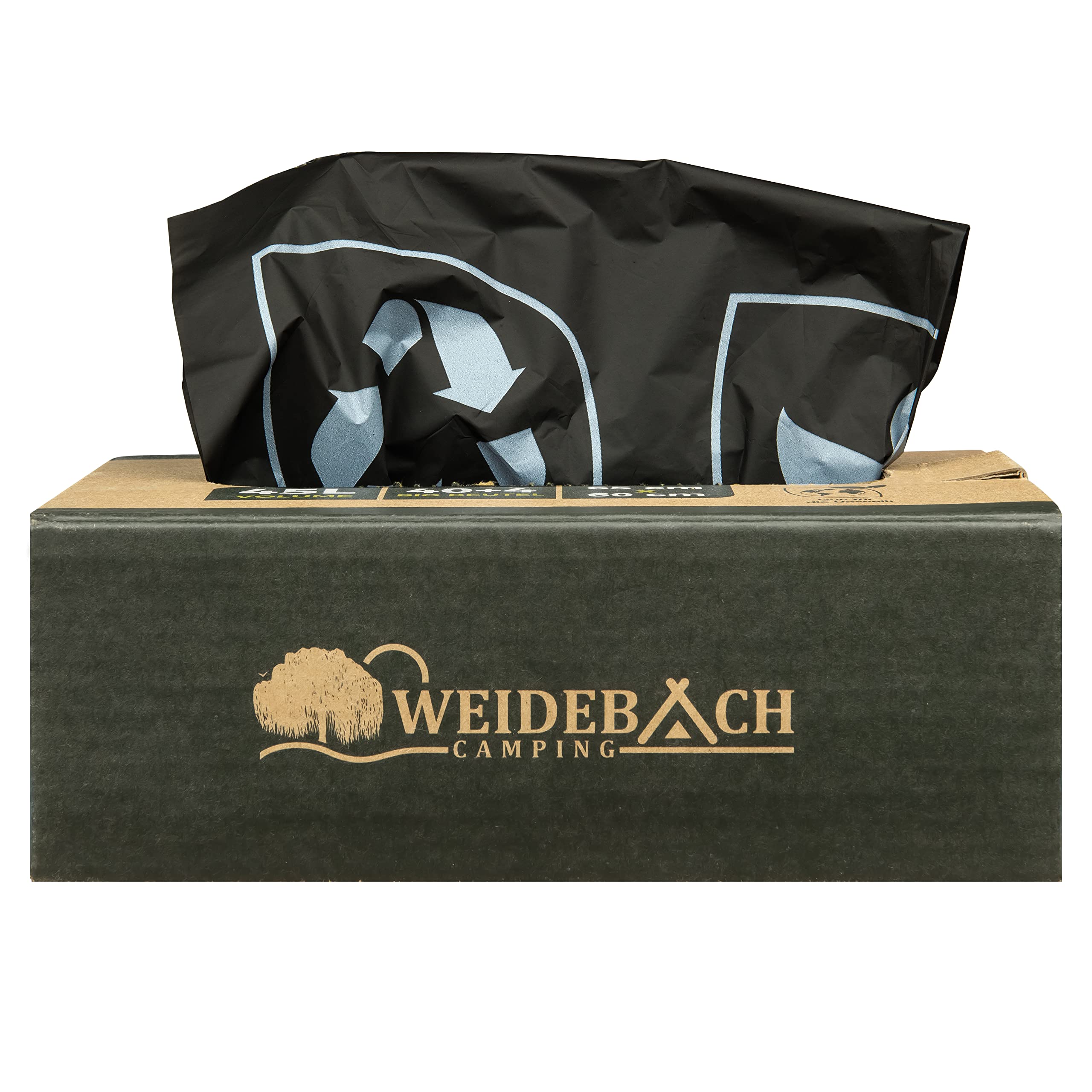 Weidebach® 44 Premium biodegradable toilet bags, 35.2 oz compost bags, bags for camping toilet, 100% waterproof camping bags for poo, for emergency
