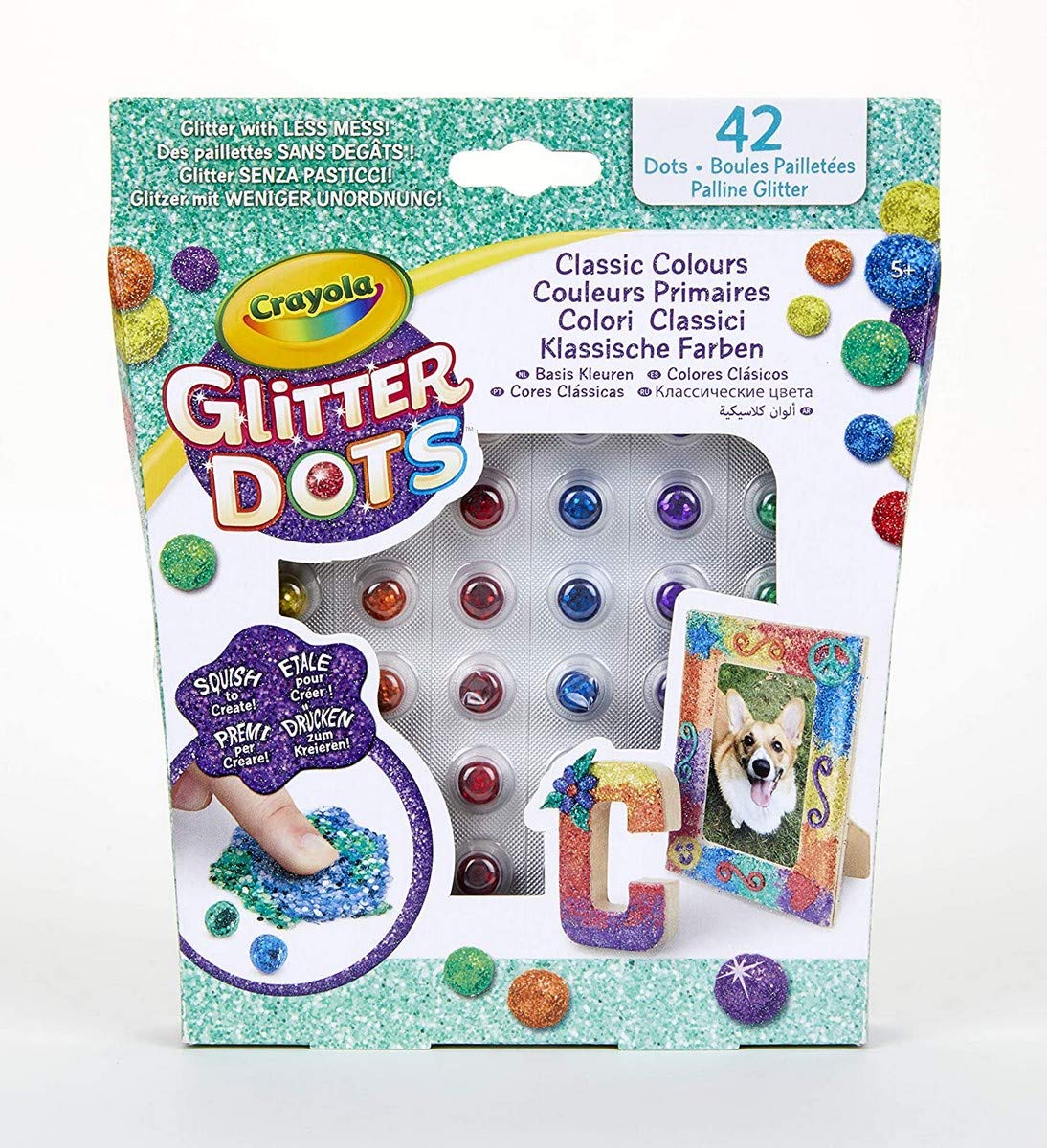 CRAYOLA - Dots Assortiti set for playing and creating with the modelable glitter colours classic or tropical or vivaci, 04-0803