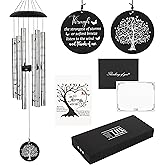 The Wind Chime CO Deep Tone Sympathy Wind Chime with 6 Andonized Aluminum Tubes Tuned Soothing Melody, Memorial Wind Chimes for Outside Decoration (Patio, Graden, Yard) 40"