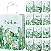 Gisgfim 12 Pcs Cactus Party Favors Candy Bags Cactus Theme Boho Birthday Party Goody Treat Paper Bags Floral Decorations