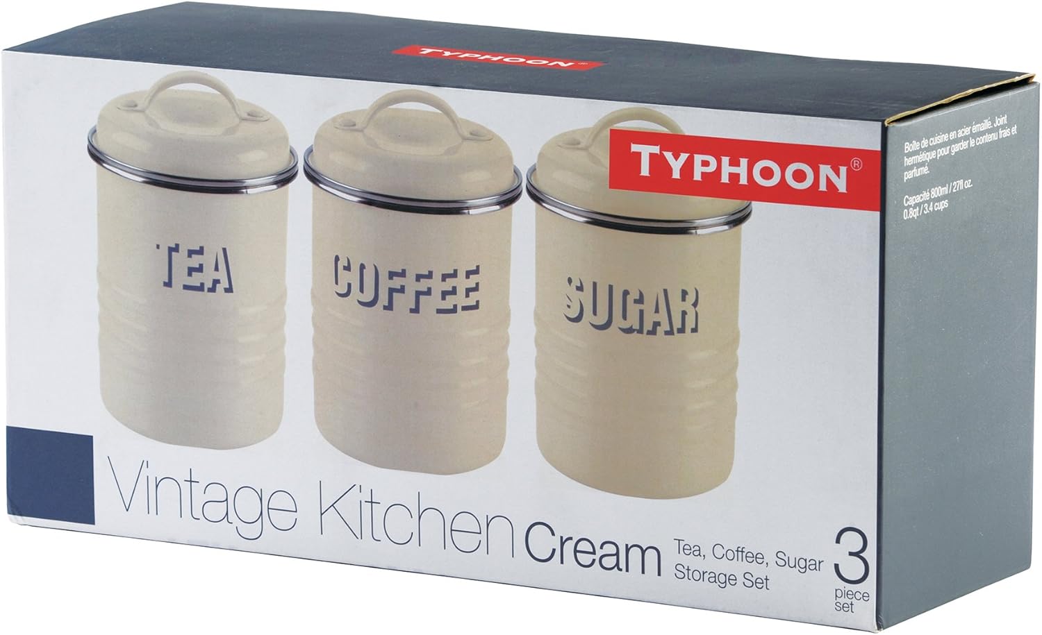 Typhoon Vintage Kitchen Tea/ Coffee/ Sugar 3-Piece Set, Cream – BigaMart