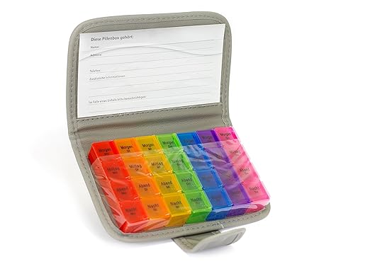 Trendario Pillenorganizer 7 Tage Tablettenbox Wochenspender Pillenbox Tablettendose Medikamentendosierer Woche