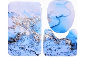 Toilet Cover and Rug Set 3 Pieces, Bathroom Rugs Non-Slip mat Set, Including Toilet Set, Toilet Carpet, Bathroom Rugs Non Sli