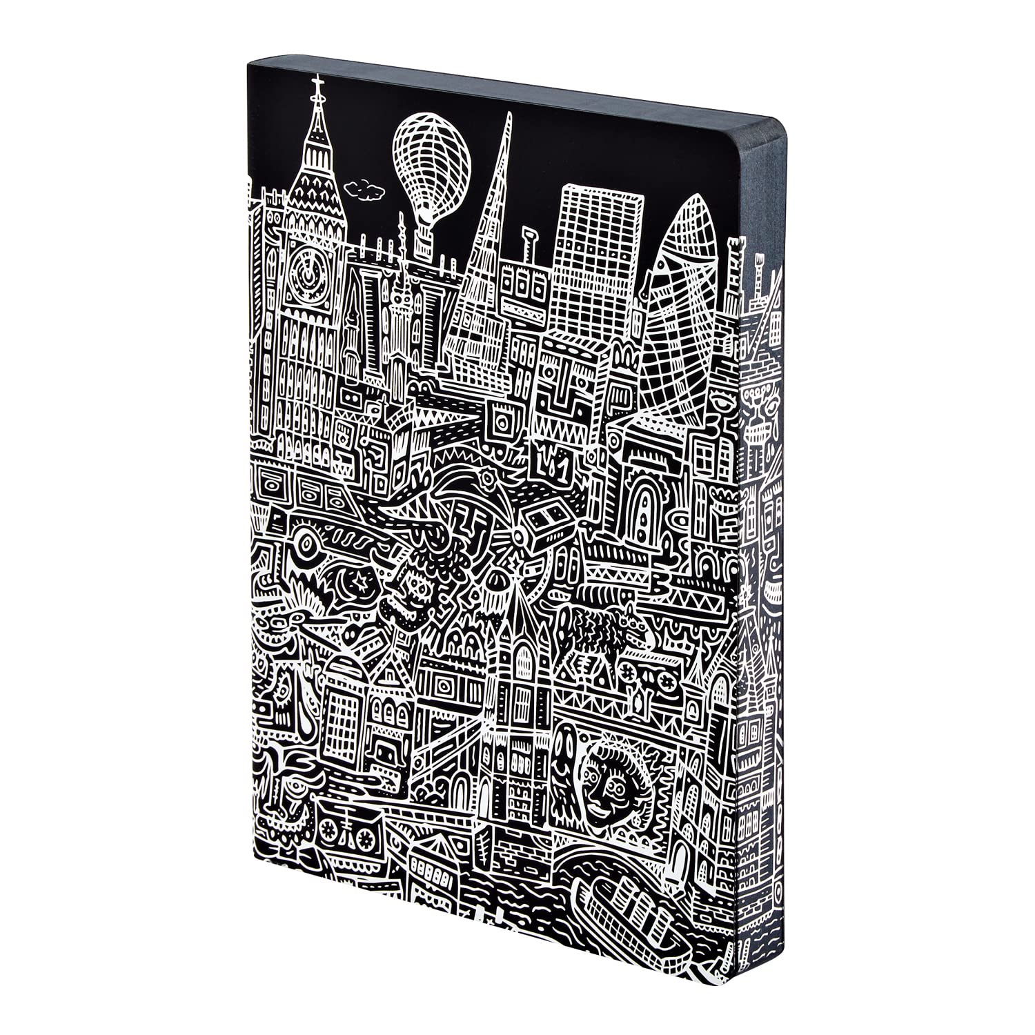 Nuuna Graphic L "London" Smooth Bonded Leather Notebook - Black