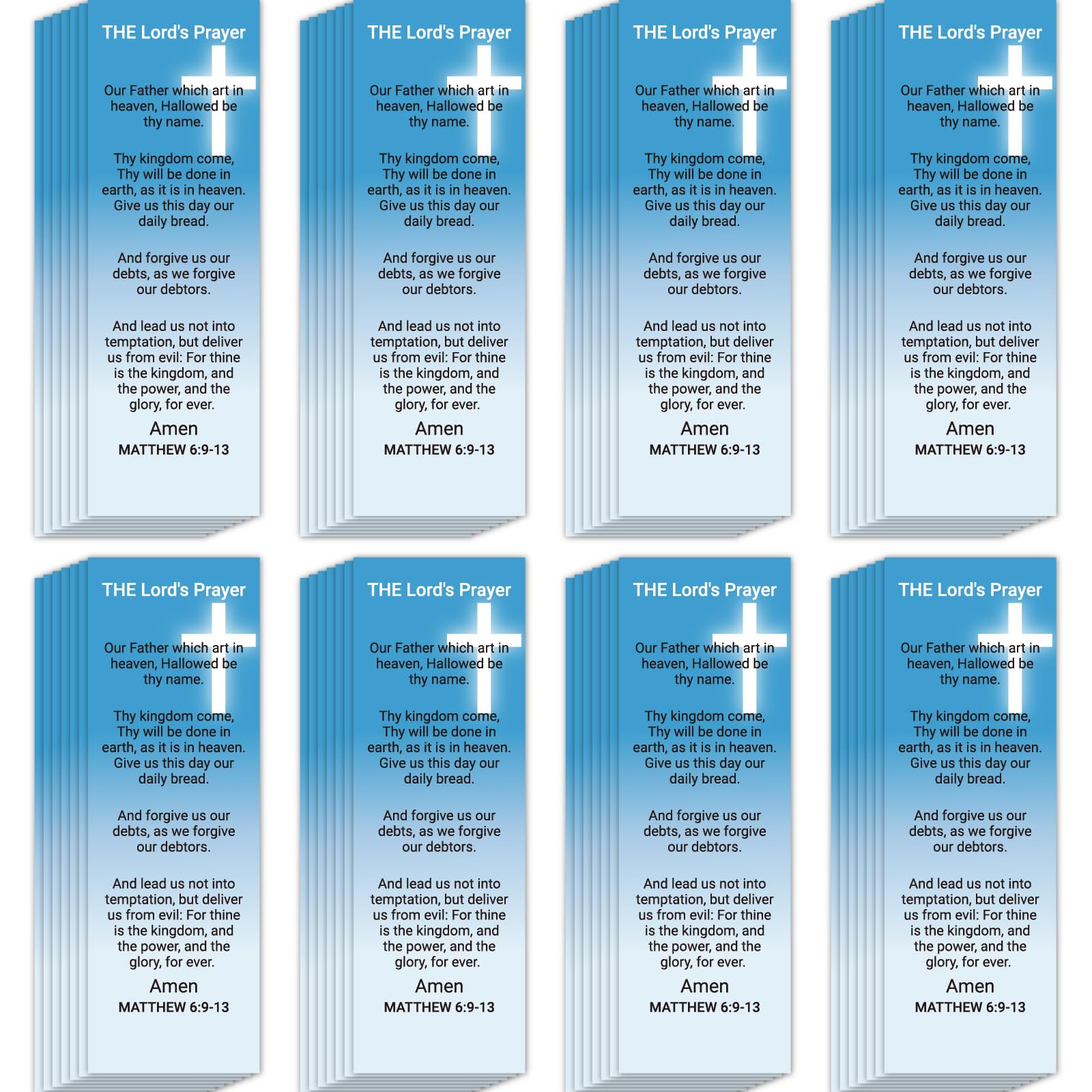 Photo 1 of 120pcs Bible Bookmarks Religious Christian Bookmarks Bible Verse Scripture Reading Bookmarks Prayer Gospel Tracts for Sunday School Office Home Church Gifts (The Lord’s Prayer)