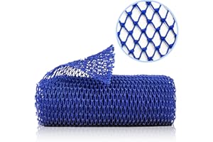 ZOCY African Net Sponge, Authentic Exfoliating Body Scrubber for Bath and Shower, Multiple Textures with Gentle Deep Exfoliating and Rich Lather for All Skins (Blue)