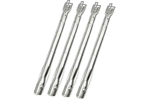 ADJUSTABURNER Gas Grill Burner Universal Stainless Steel Tube (Pack of 4) Extends from 14" to 19" BBQ Replacement Parts for Nexgrill, Brinkmann, Dyna-Glo, and Most Gas Grill Models