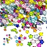200 Pieces Acrylic Star Beads, 11/20/28mm Cute Bead, Transparent Plastic Loose Spacer Beads for Phone Charms, Keychain, Jewelry Making, DIY Crafts Supplies