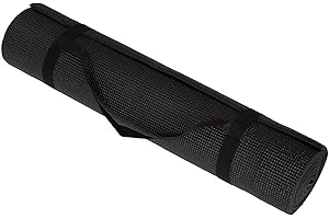 Yoga Mat - Double Sided 1/4-Inch Workout Mat - 71x24-Inch Exercise Pad for Home Gym Fitness or Pilates with Carrying Strap by Wakeman