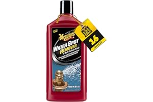 Meguiar's Water Spot Remover, Heavy Duty Water Spot Remover for Cars, Remove Water Stains and Polish Glossy Paint with a Versatile Clear Coat Safe Formula, 16 oz