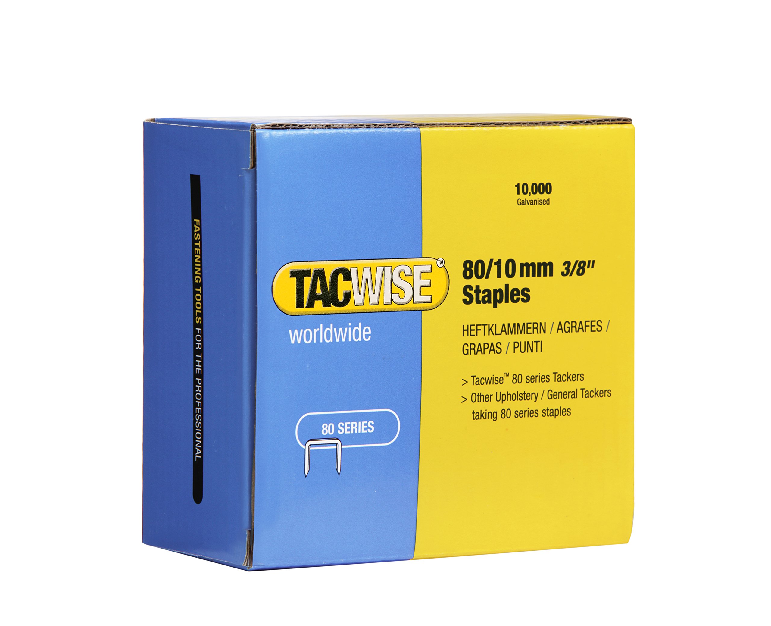 Tacwise 0383 Type 80 / 10 mm Galvanised Upholstery Staples, Pack of 10,000