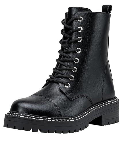 Vepose Women's 9629 Fashion Combat Ankle Boots, Lace up Booties