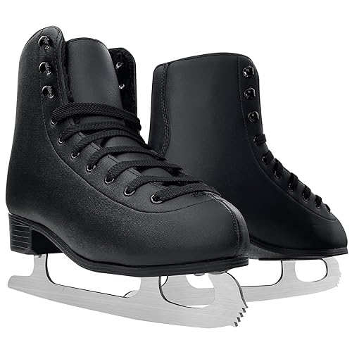 Figure Ice Skates for Beginners White Comfortable Leather Ice