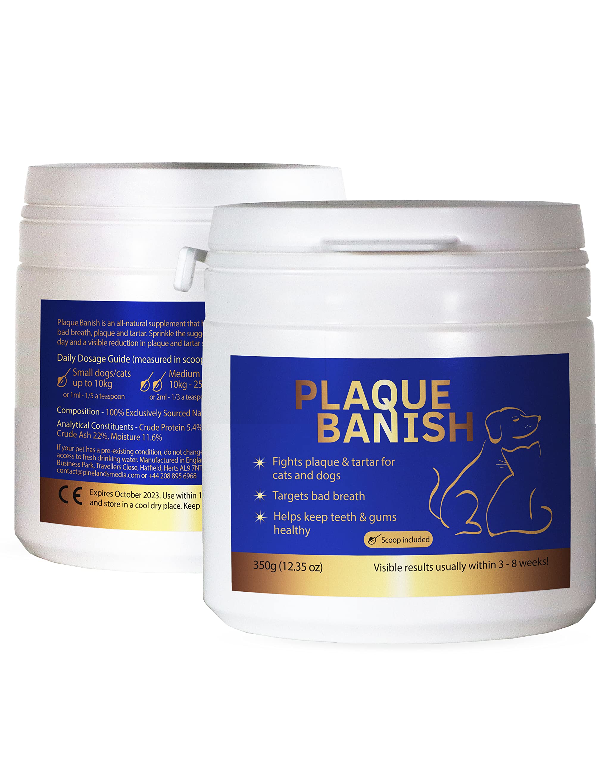 Plaque Banish 100% Natural Plaque Off 350g for Dogs | Tartar Remover | Freshen Breath for Dogs & Cats | Prevent Gum Disease & Promote Dental Health