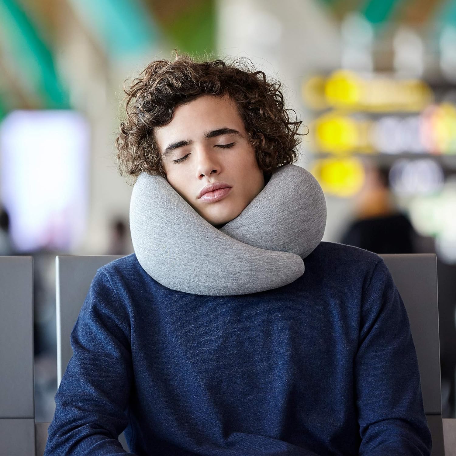 OSTRICHPILLOW GO Travel Pillow for Car & Airplane Neck Support with Travel Bag - Memory Foam Travel Accessories for Power Nap on Flight: Home & Kitchen