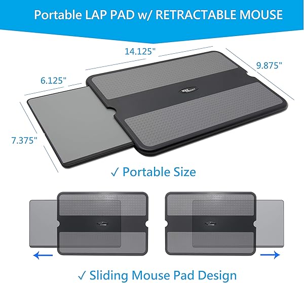MAX SMART lap Pad porttil porttil de Escritorio del Ordenador porttil con Bandeja retrctil ratn Antideslizante Heat Shield Ordenador porttil Stand la estacin de Trabajo Mesa
