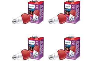 Philips LED 60-Watt A19 Red Non-Dimmable 4 Pack