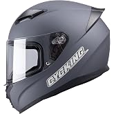 Full Face Motorcycle Helmet, DOT Approved,Street Bike Helmet for Adults Men Women, ABS Shell with Visor, Removable Liner, Bluetooth-Ready Speaker Pockets