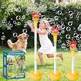 Infowush Torch Bubble Machine for Kids, Bubble Maker Bubble Toys with Light | Height Adjustable bubble blower, Outdoor Automatic Standing Bubble Machine for Toddlers 1-3, Christmas Birthday Party Gifts