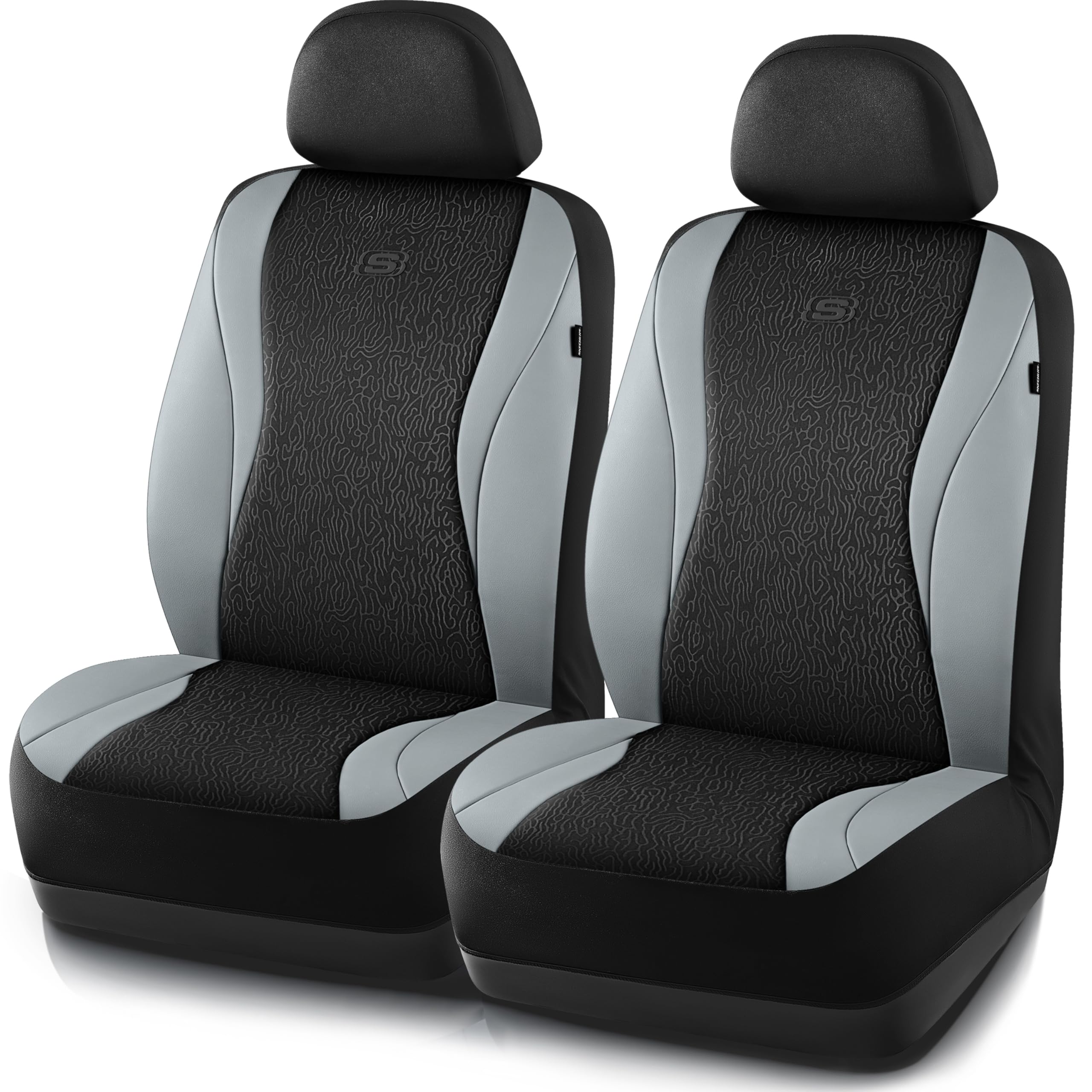 Photo 1 of Skechers Car Seat Covers,Leather Seat Covers with GOGA Mat Technology,Waterproof Car Seat Covers Front Seats,Airbag Compatible,Comfort Universal Fit for Most Cars,Vans,Trucks,SUVs,Grey
