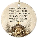 NewEleven Christian Gifts for Women - Nativity Ornament 2025, Christian Christmas Ornaments, Religious Gifts for Women, Men, Friend, Family - Christmas Ornament