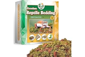 Duspro Reptile Bedding Forest Moss Mix Pine Bark, Substrate for Reptile Tank, Floor Bedding for Reptiles, Snake Tortoise Bedding, Leopard Gecko Substrate, Terrarium Moist Moss