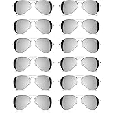 NEON NATION Bulk Sold Classic Aviator Sunglasses Silver Gold Black w/Silver Mirror Lens (12 pack)