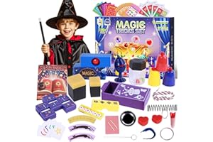 LULUCKCK Magic Tricks Kit, 30 in 1 Magic Tricks Set for Kids Age 6 7 8 9 10 11 12, Magician Costume for Pretend Play & Step-by-Step Video Instruction for Beginners, Christmas Halloween Birthday Gifts for Kids