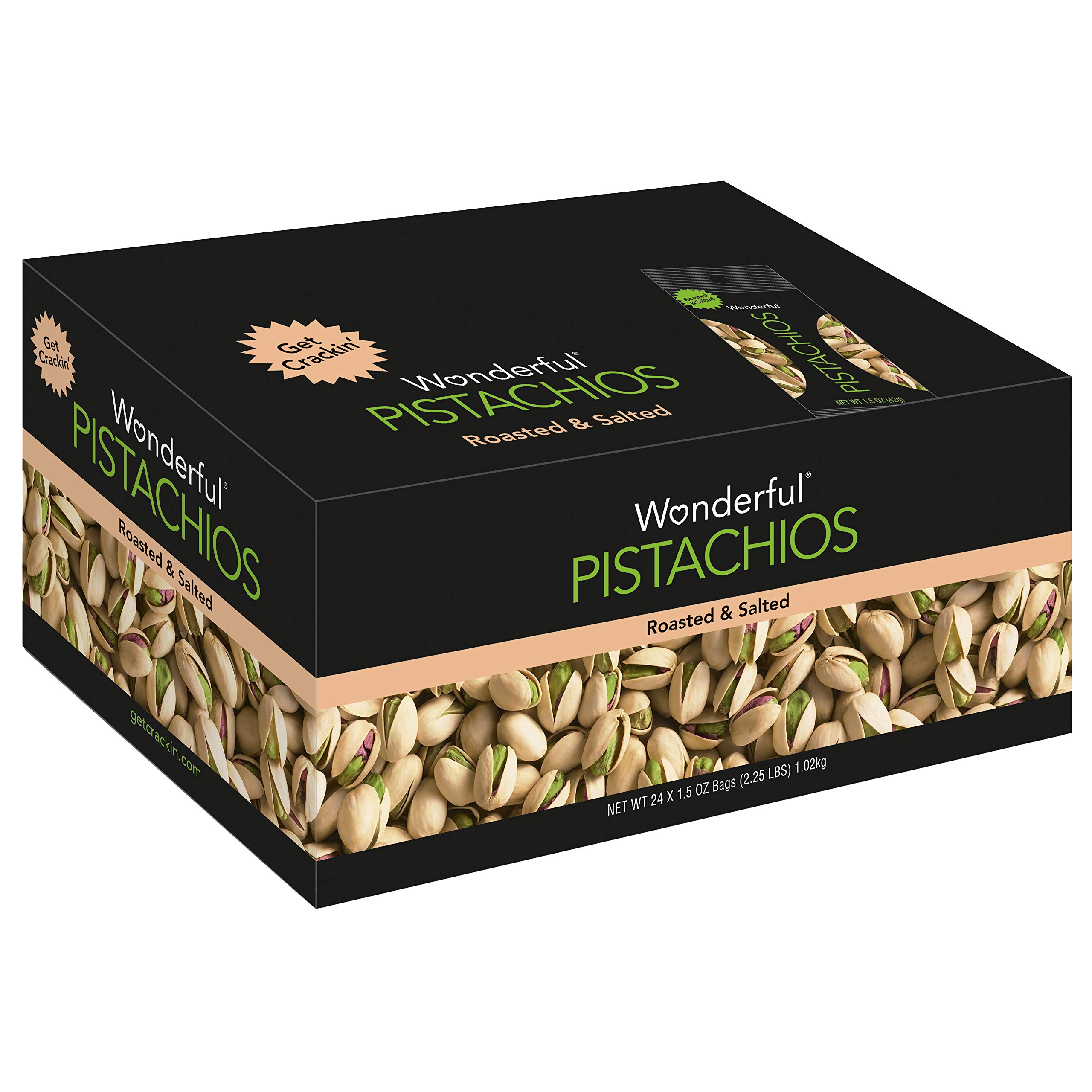 Wonderful Pistachios, Roasted and Salted, 1.5 Ounce (Pack of 24) Buy