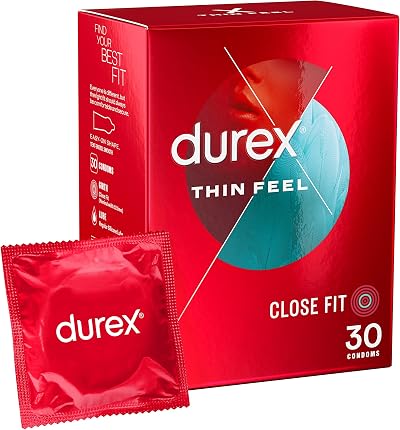 Durex Thin Feel Close Fit Condoms 30s Natural Latex Silicone Lubricant