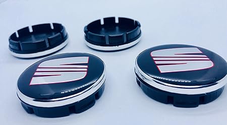X4 Hohe Qualität Sitz 55 mm Legierung Rad Badge rot SCHWARZ chrom Logo Emblem Mitte Hub Abdeckkappen Leon Ibiza Cupra Toledo 