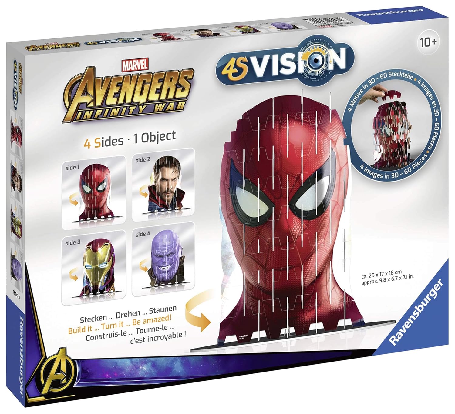 Ravensburger 4s Vision Marvel Avengers Infinity War Cats Slot Fit 3d Puzzle Spider Man Dr Strange Iron Man Thanos