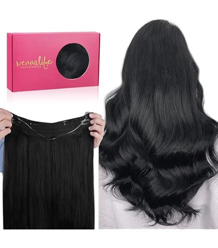 Amazon.com : Invisible Wire Hair Extensions Human Hair 18  display picture 2
