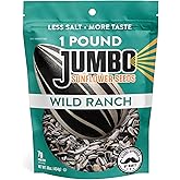 JUMBO Sunflower Seeds to Eat, Wild Ranch, 1 lb (16 oz) Bags (6 Pack) - Roasted In-Shell Ranch Sunflower Seeds, Big Bag Snack, Resealable