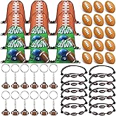 Poen 48 Pcs Football Party Favors Include 12 Drawstring Backpack 12 Mini Football 12 Keychain 12 Wax Thread Braided Bracelet Inspirational Team Gift