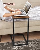VASAGLE Side Table C-Shaped End Table 30x40 cm Rustic Brown Black LET350B01 view 2