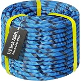 Keepark 1/2Inch Arborist Rope 150FT 200FT - 9000lbs Heavy Duty Rappelling Rope, Double Braided Arborist Bull Rope for Tree Work, Hiking, Rigging, Pulling, Swing, Caving, Sailing