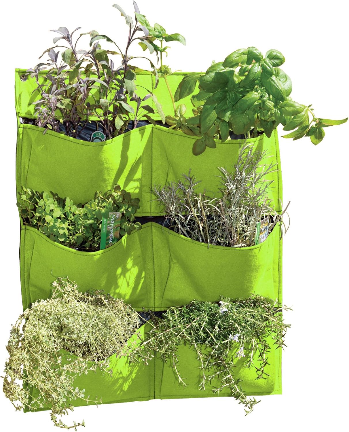 VegTrug Wall Felt Planter - Lime Green, 55x5x70 cm