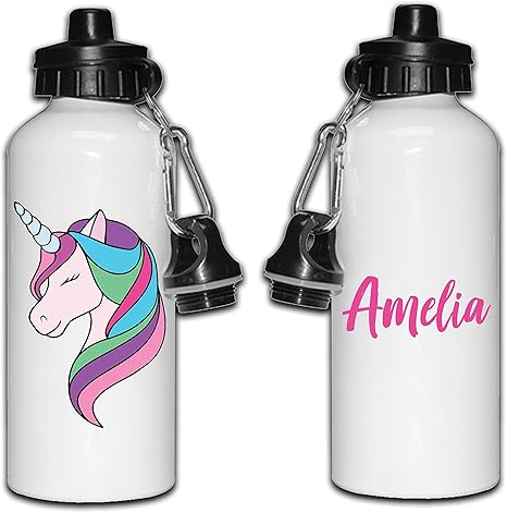 Smartypants Personalised Custom Unicorn Girls Kids Child S Water Bottle With Name Perfect For School Sports Gym Camping Cycling Hydration Amazon Co Uk Sports Outdoors