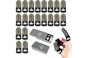 Jwh 20 Pack Mobile Phone Gaming Finger Sleeves,with 2 Pcs Storage Box,Ultra Thin Pure Silver Fiber,Silky,Gaming Accessory Thumb Sleeve for Pubg,Guantes para Dedales Dedos Gamer, Finger Gloves ​Cots