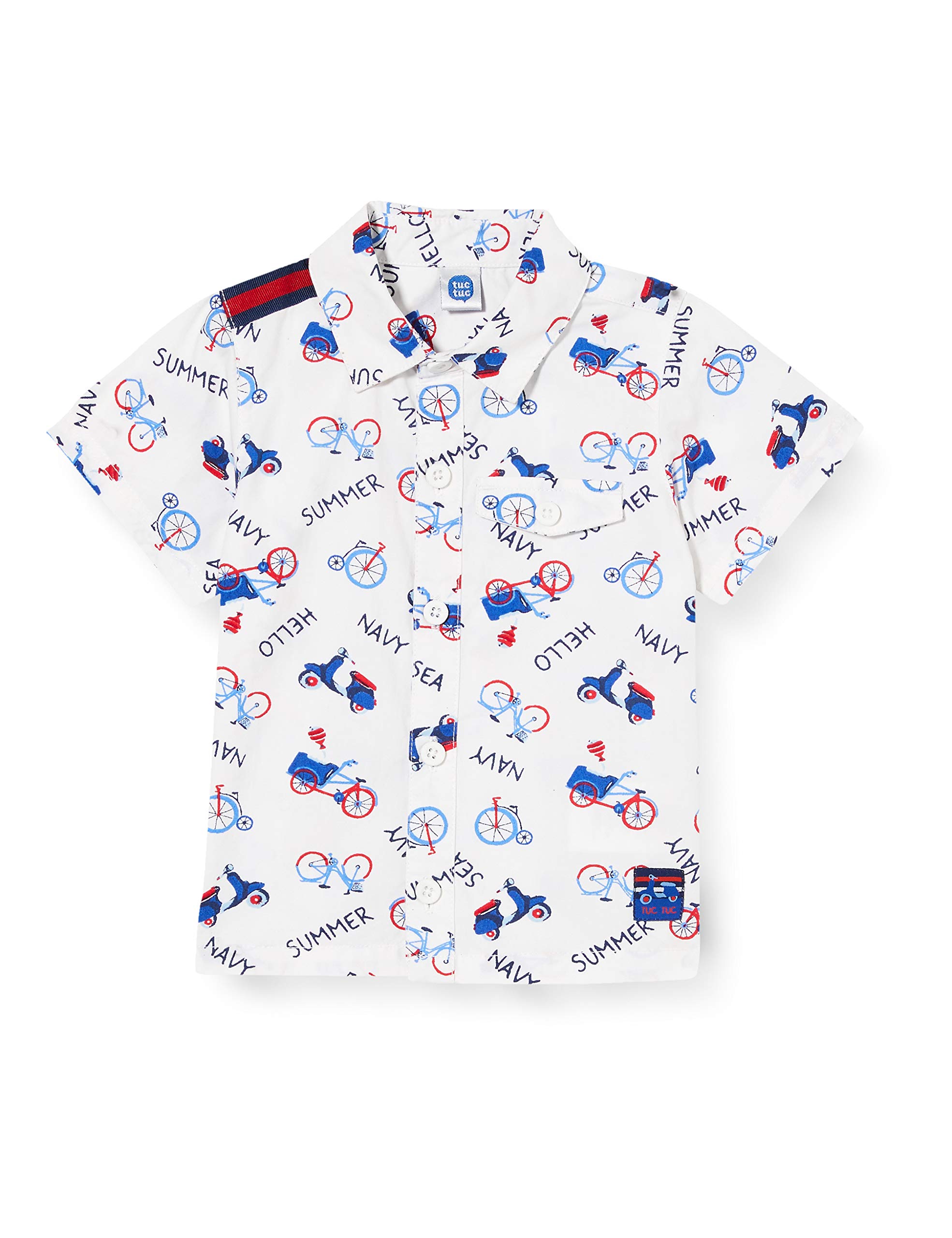 Tuc Tuc White Printed POPLIN Shirt for BOY SEA Riders