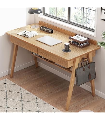 Amazon.com: Topjia Solid Wood Writing Desk,Mid-Century Modern Desk