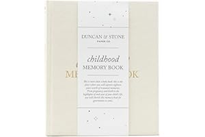 DUNCAN & STONE PAPER CO. Childhood Memory Book - Elegant Memory Book For Kids Till Age 18 W/Guided Prompts, Space for Photos & More - Childhood Memory Journal (175 Pages, Cream)