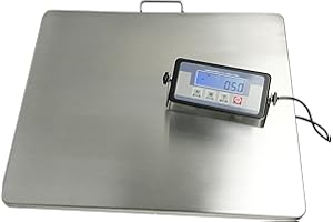 Digital Extra Large Platform 22 inch x 18 inch Stainless Steel 400lb Heavy Duty Digital Postal Shipping Scale, Powered by Bat