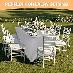 2 Pack 4 Feet Grey Spandex Tablecloth for