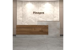 L-Shaped Reception with Shelves, Modern Reception Table with Storage, Reception Desk with Counter with Cable Grommet, for Che