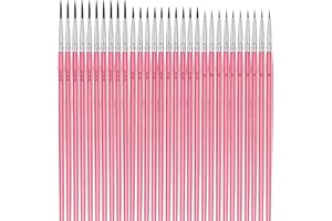 Acrylic Paint Brushes 30pcs Pink Detailing Brushes, Fine Tip Synthetic Nylon Micro Small Paint Brush Set Tiny Detailed Paintb