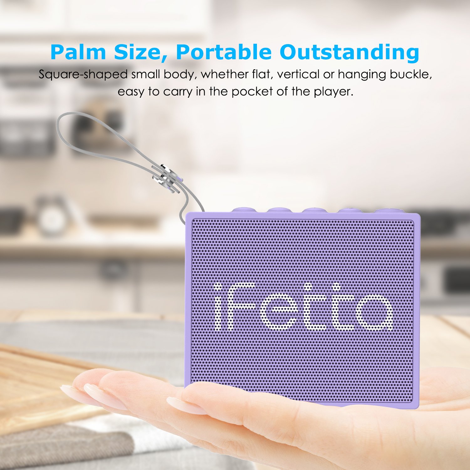 Ifecco Portable Wireless Speaker, Bluetooth 4.1 Waterproof Speaker with Built-In Mic Perfect Speaker for Outdoor, Beach, Shower & Home (taro purple)